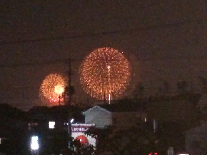 宮島花火、家から結構見えたー！